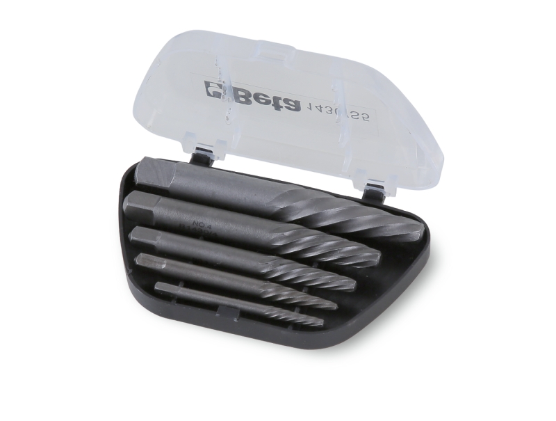 Set of 5 Tapered Extractors for Broken Screws and Studs Hardened Steel in Case - Beta Tools 1430/S5 image 1