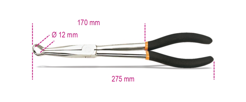 Long Nose Spark-Plug Pliers with Double Layer PVC Coated Handles - Beta Tools 1474DL image 1