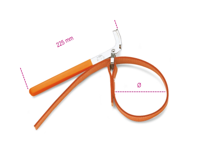 Strap Wrench for Oil Filters Up to 160mm - Beta Tools 1490/1 image 1