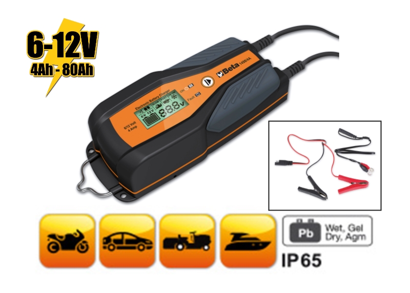 Electronic Car/Motorcycle Battery Charger 6V/12V 1A - 8A 4Ah - 160Ah - Beta Tools 1498/4A image 1
