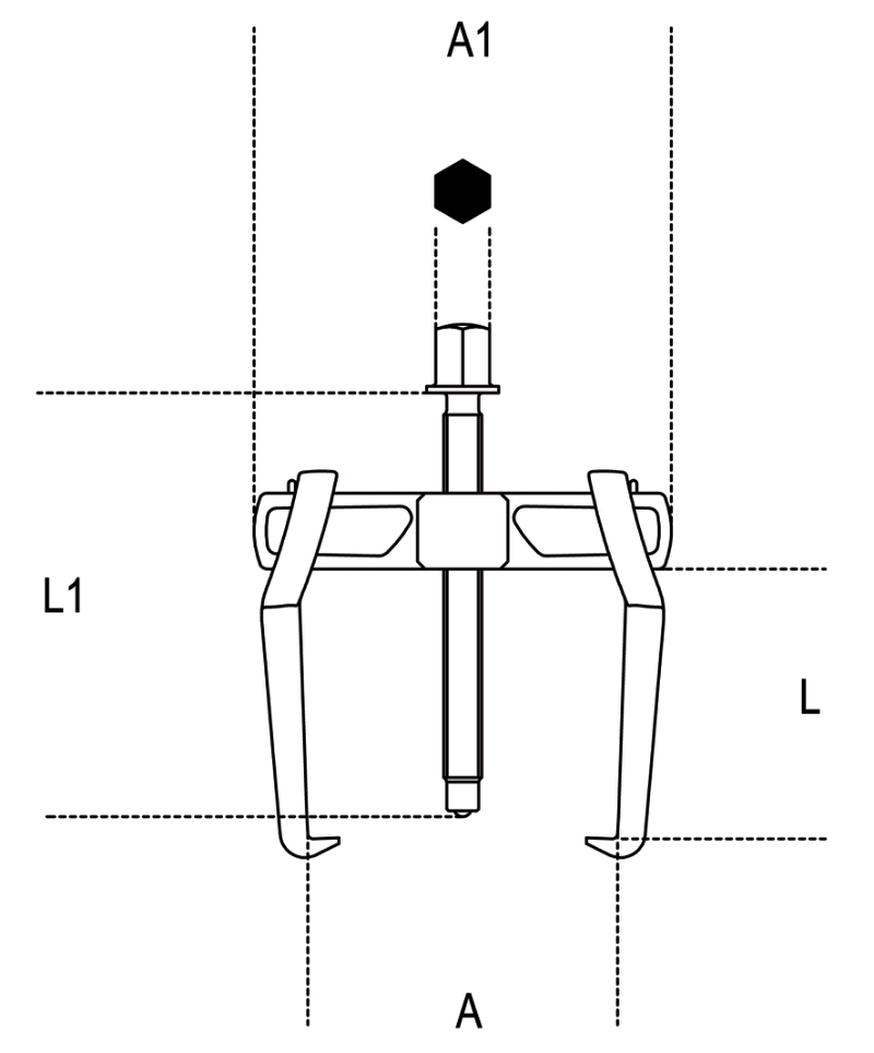 Universal Pullers with 2 Sliding Legs 18mm - 65mm - Beta Tools 1500N/0 thumbnail 2