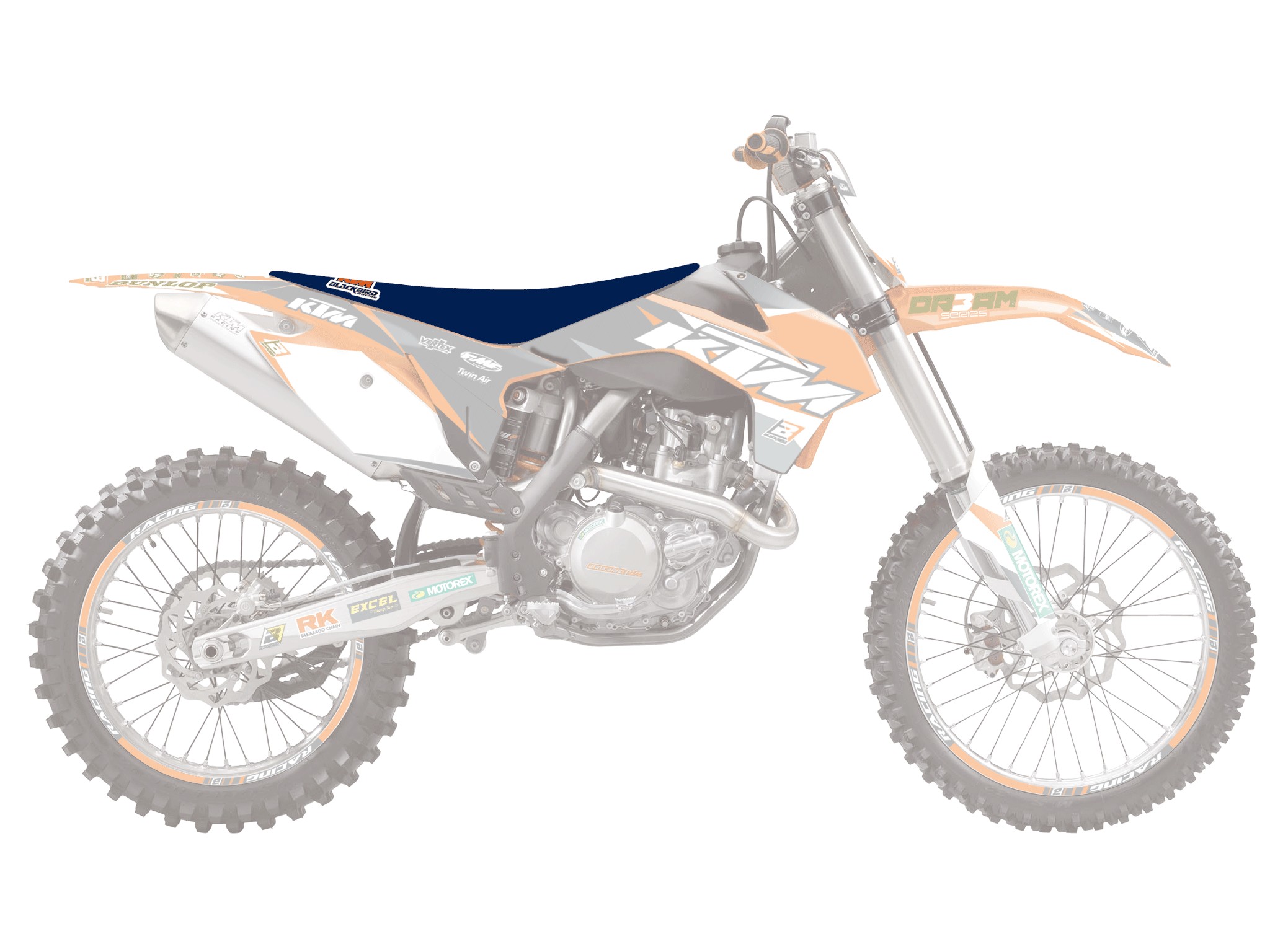 11-15 SX/SXF 12-16 EXC KTM BLUE MOON SEAT COVER BLACKBIRD 1521/01 image 1