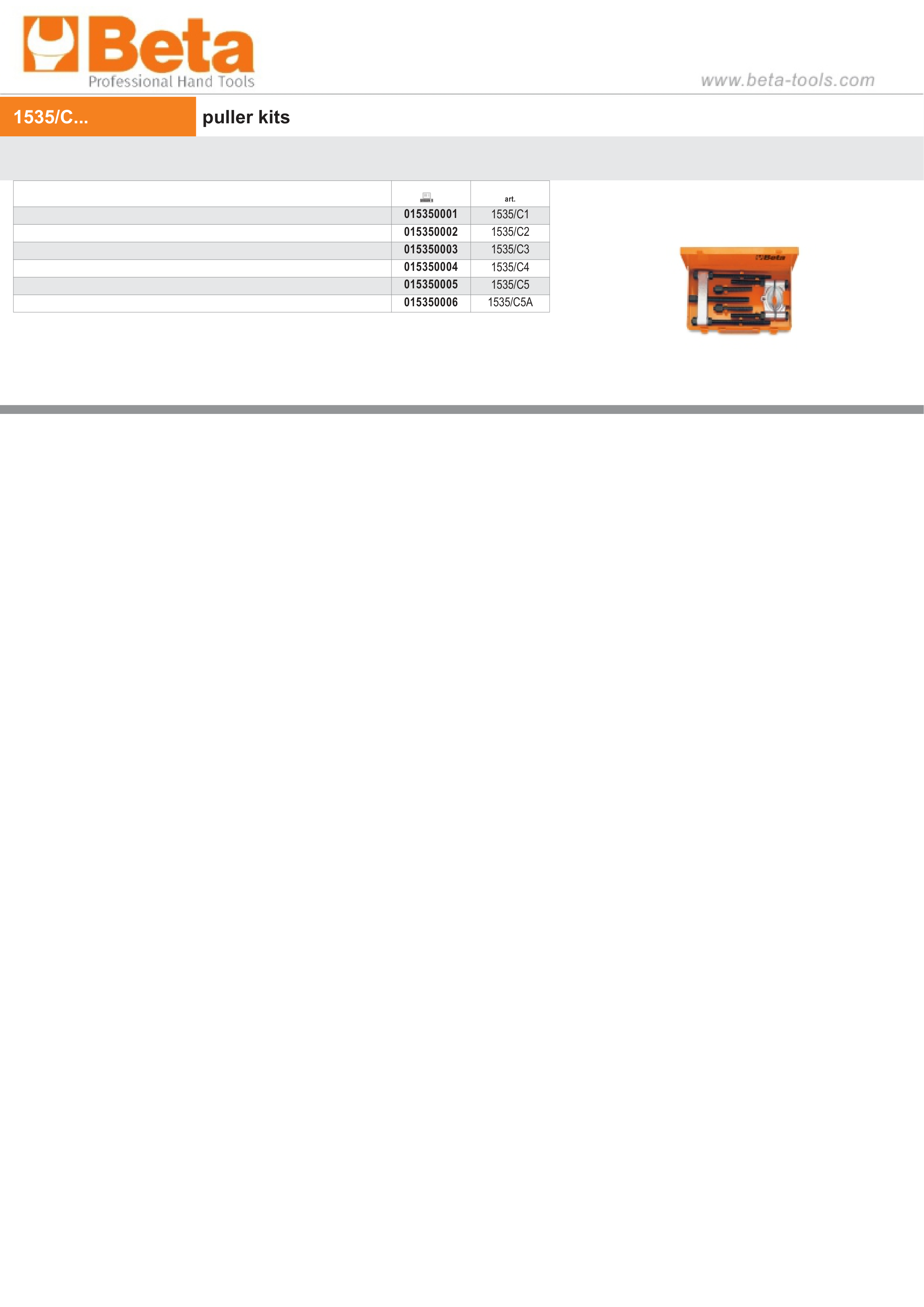 Puller Kits - Beta Tools 1535/C1 thumbnail 3