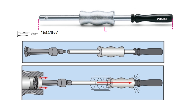 Sliding Hammer 390mm - Beta Tools 1540 image 1
