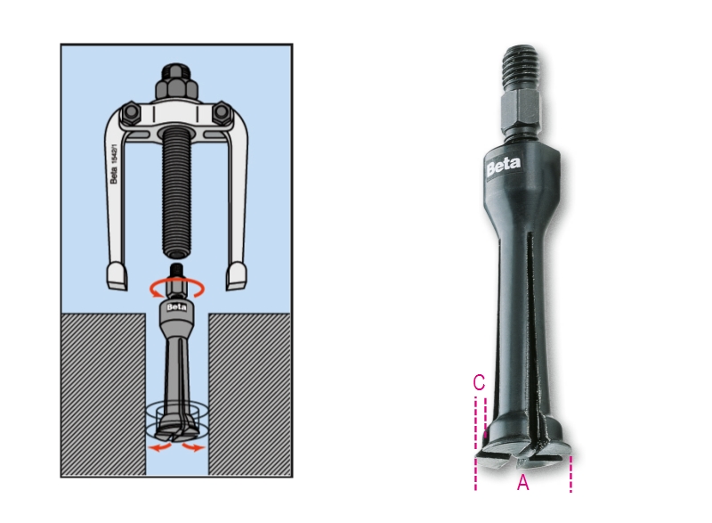 Internal Extractors 5mm - 7mm - Beta Tools 1544/0 image 1