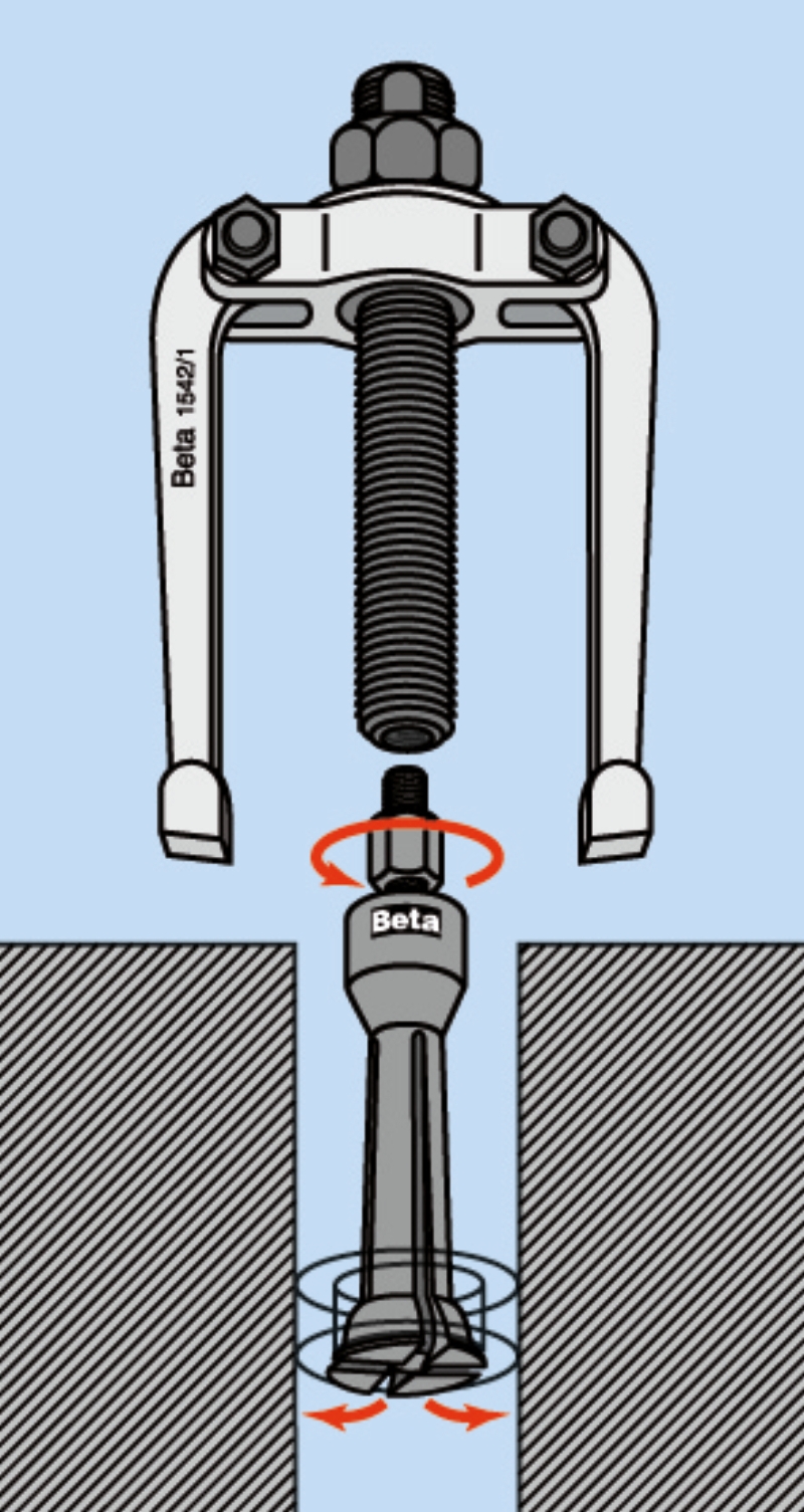Puller with 5 Extractors 265mm x 180mm x 45mm - Beta Tools 1545/C5M thumbnail 2