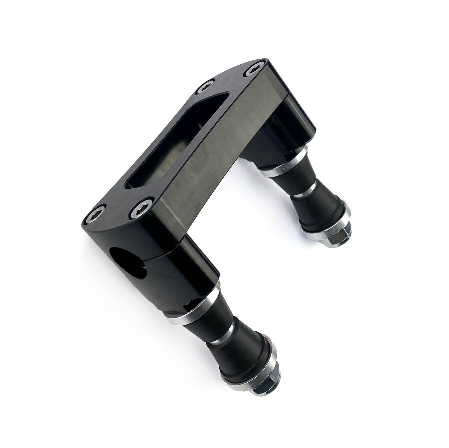 STEERING BAR CLAMP 22.2mm BLACK, 100mm MOUNTING, M10 BOLTS