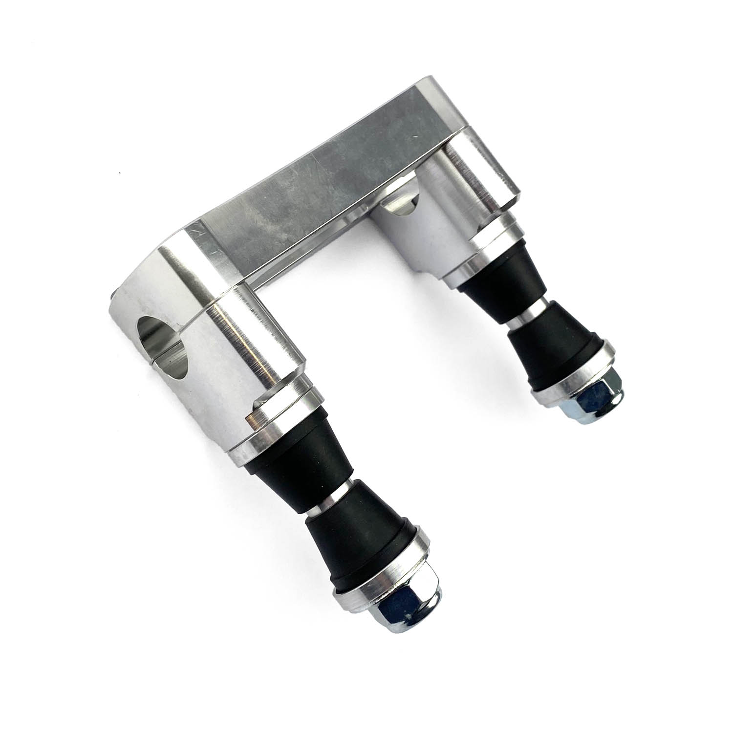 STEERING BAR CLAMP 22.2mm SILVER, 100mm MOUNTING, M10 BOLTS thumbnail 3