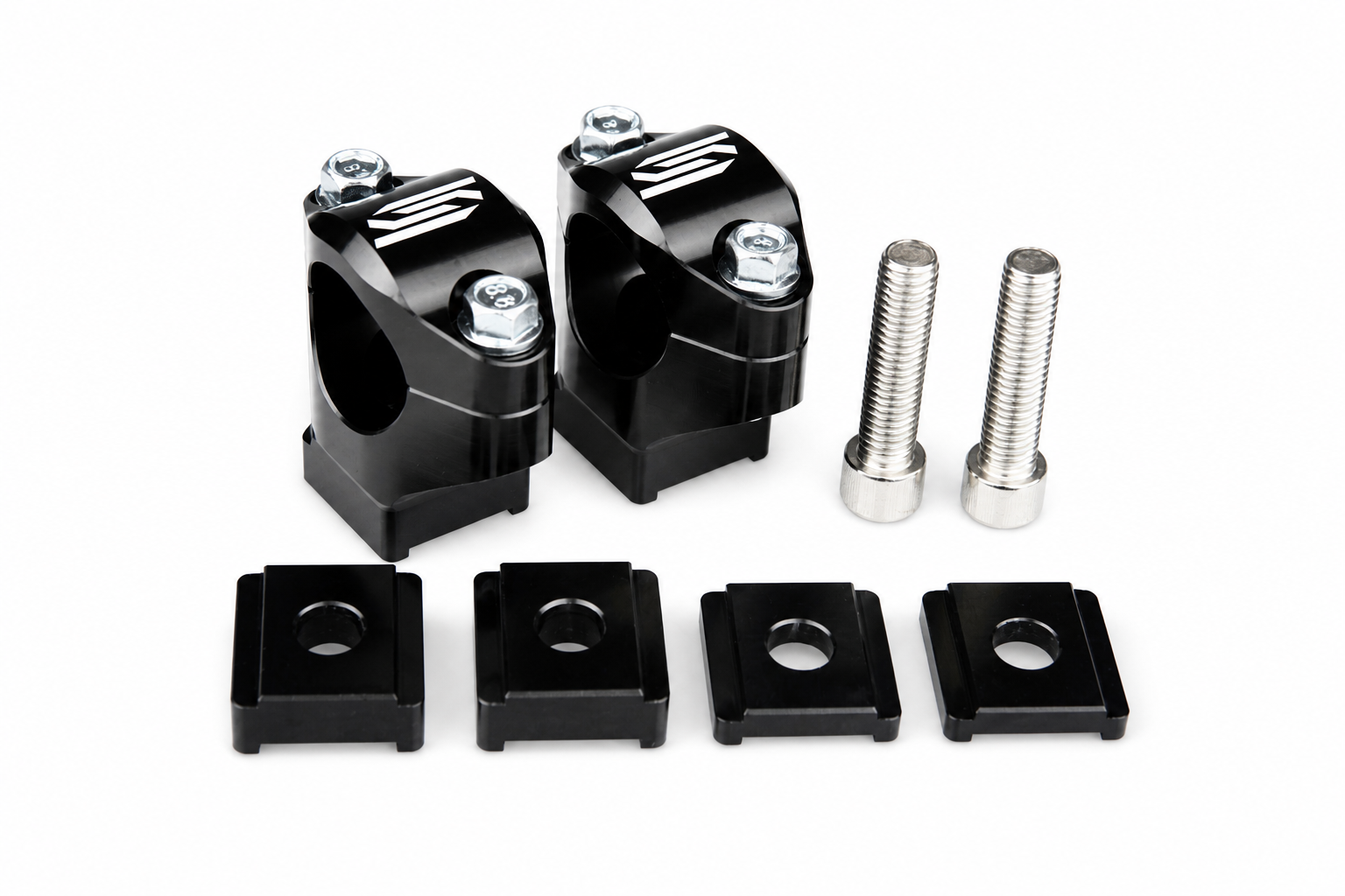 HANDLEBAR MOUNTS BLACK 28.6mm APEX HEIGHT 30 35 40 45 mm SCAR P32 image 1