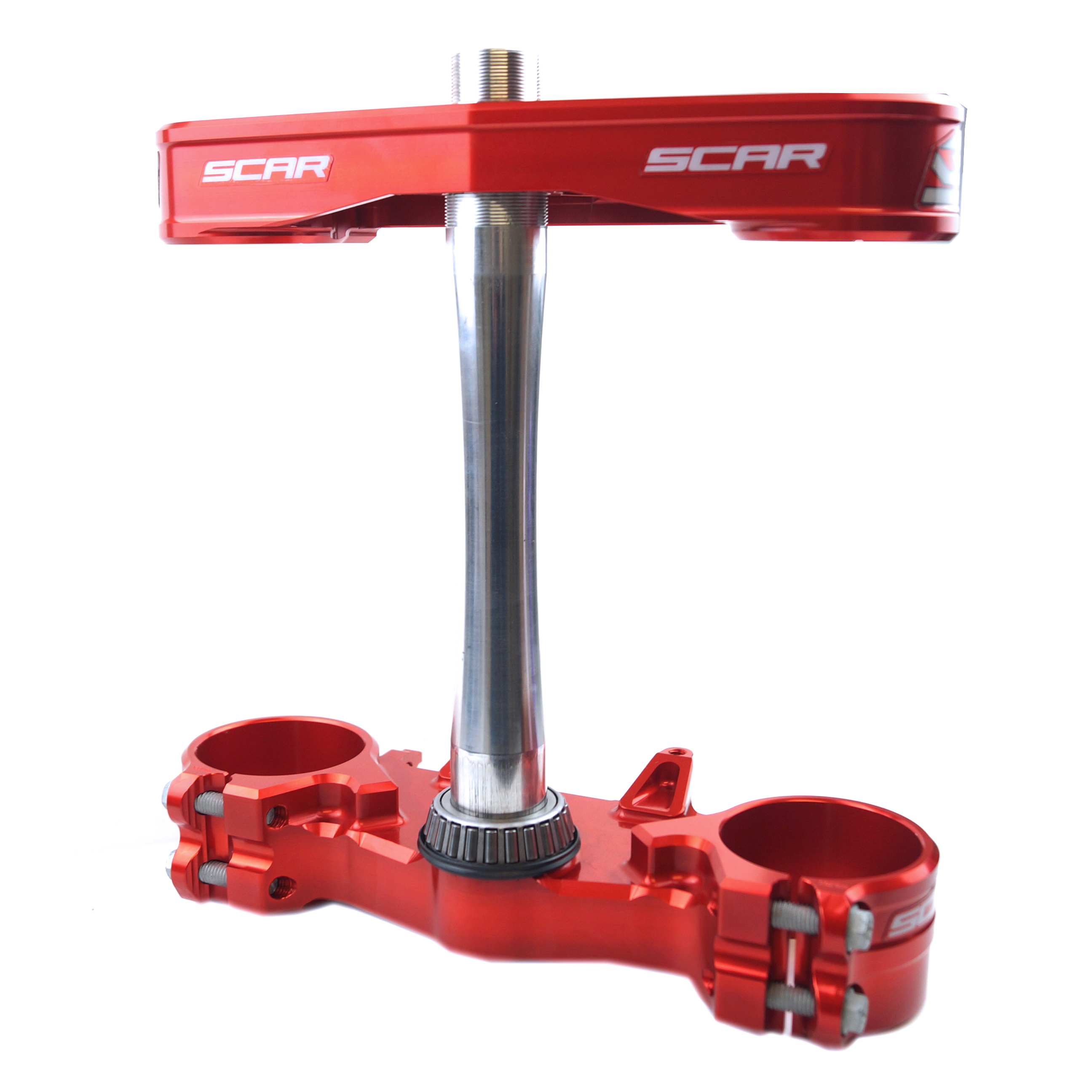 TRIPLE CLAMPS RED 22-25 CRF OFFSET 22mm SCAR S2421 thumbnail 2