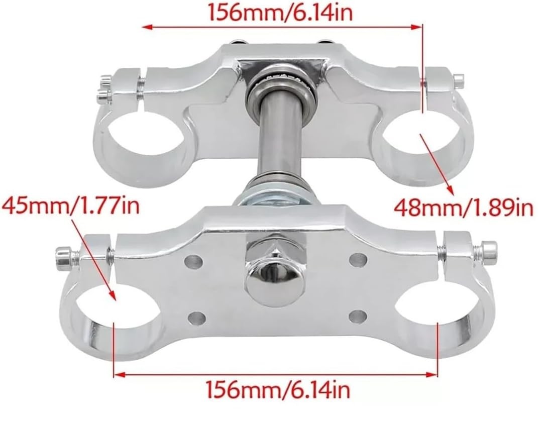 PIT BIKE TRIPLE CLAMP SET 45mm 48mm FORKS WITH 22mm HANDLEBAR MOUNT RISERS thumbnail 2
