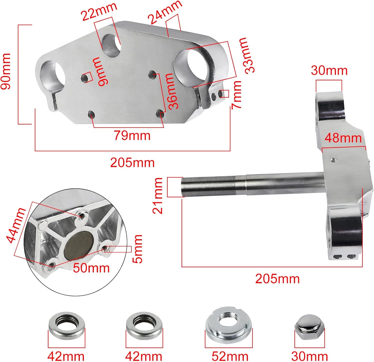 PIT BIKE TRIPLE CLAMP SET 33mm FORKS WITH 22mm (7/8) HANDLEBAR RISERS thumbnail 5