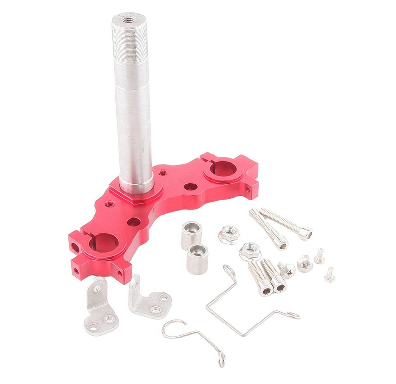 STEERING STEM TRIPLE TREE CLAMP SET RED YAMAHA PW 50 22mm image 1