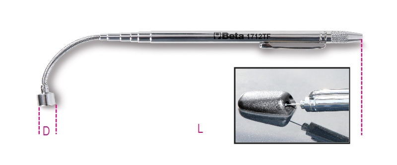 Telescopic Magnet with Flexible Head 150-590mm - Beta Tools 1712TF thumbnail 3