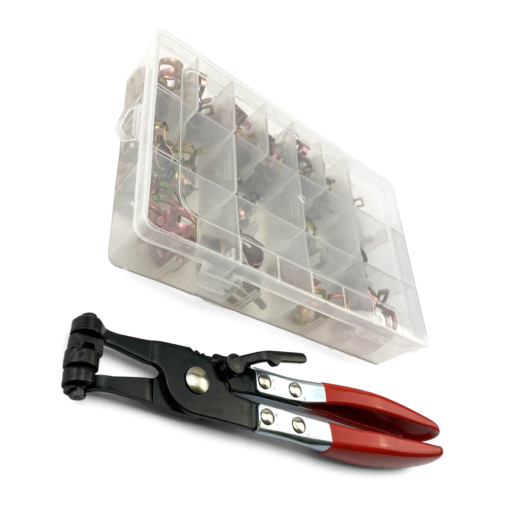 115pcs SPRING HOSE FUEL LINE BAND CLAMP CLIPS KIT WITH TOOL 6mm-22mm thumbnail 4