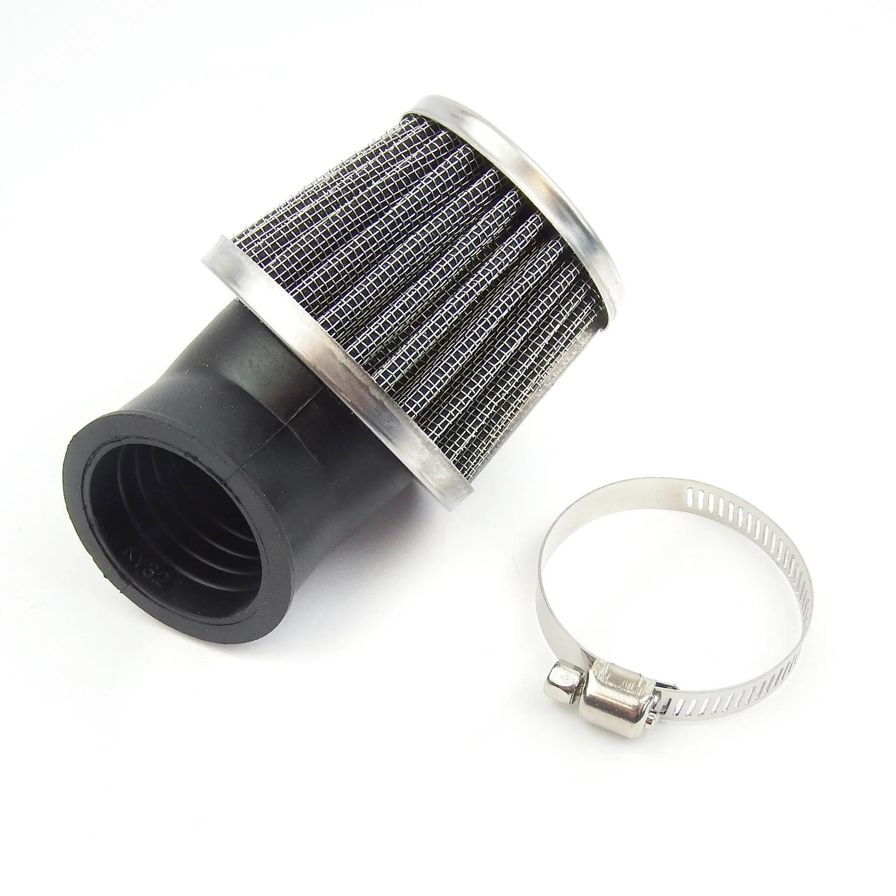 32mm AIR FILTER 45* WITH RUBBER image 1