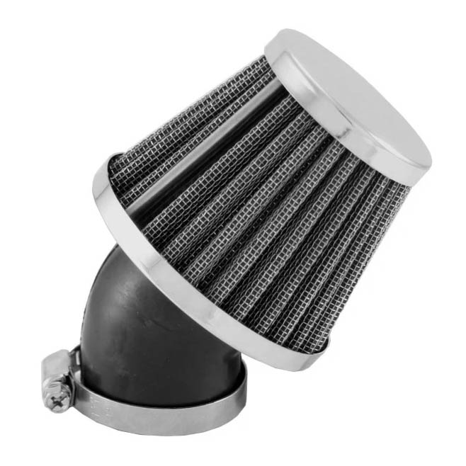 35mm AIR FILTER 45* WITH RUBBER image 1