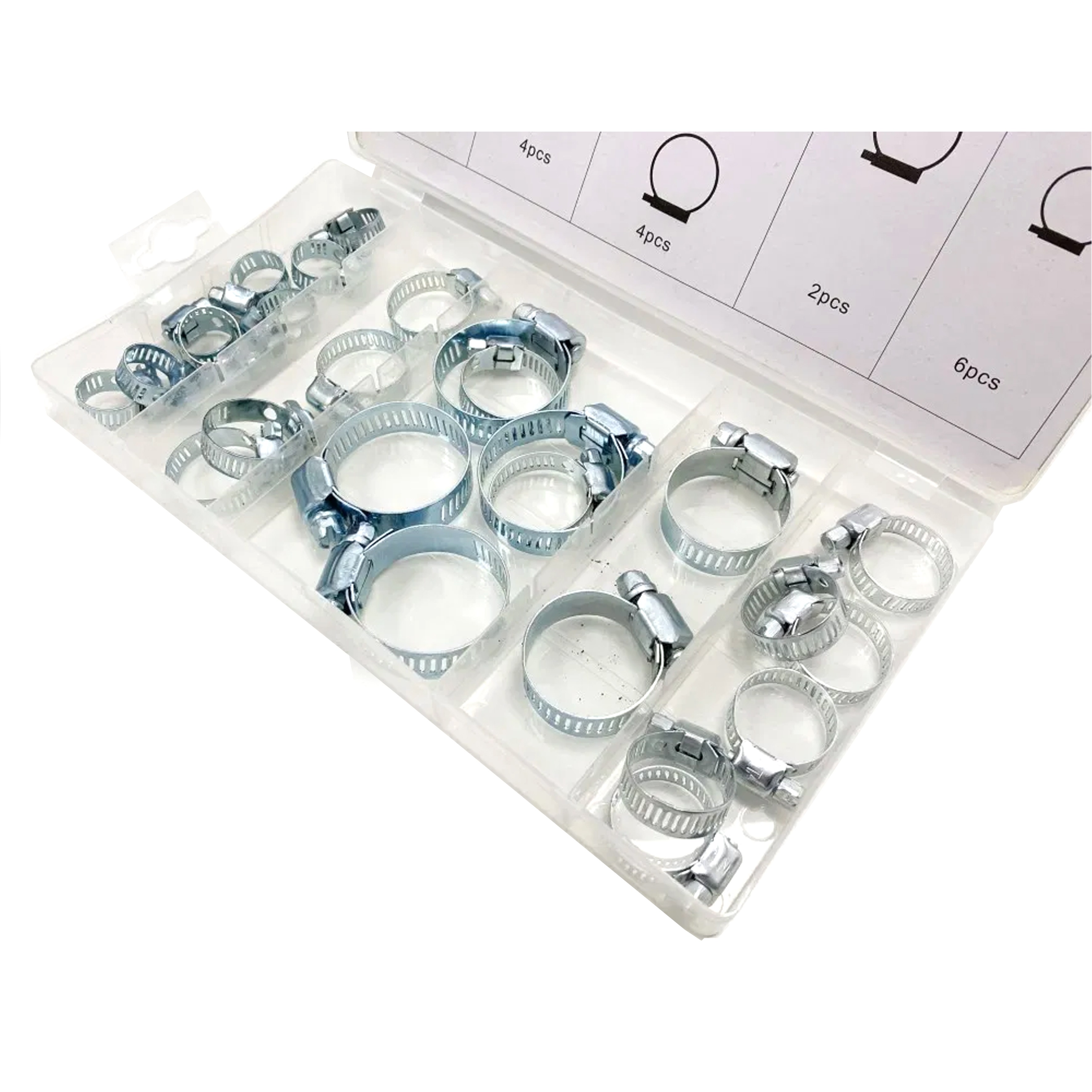 HOSE CLAMP ASSORTMENT 26pc IN STORAGE BOX - TOOLZONE KDPHW165 thumbnail 3