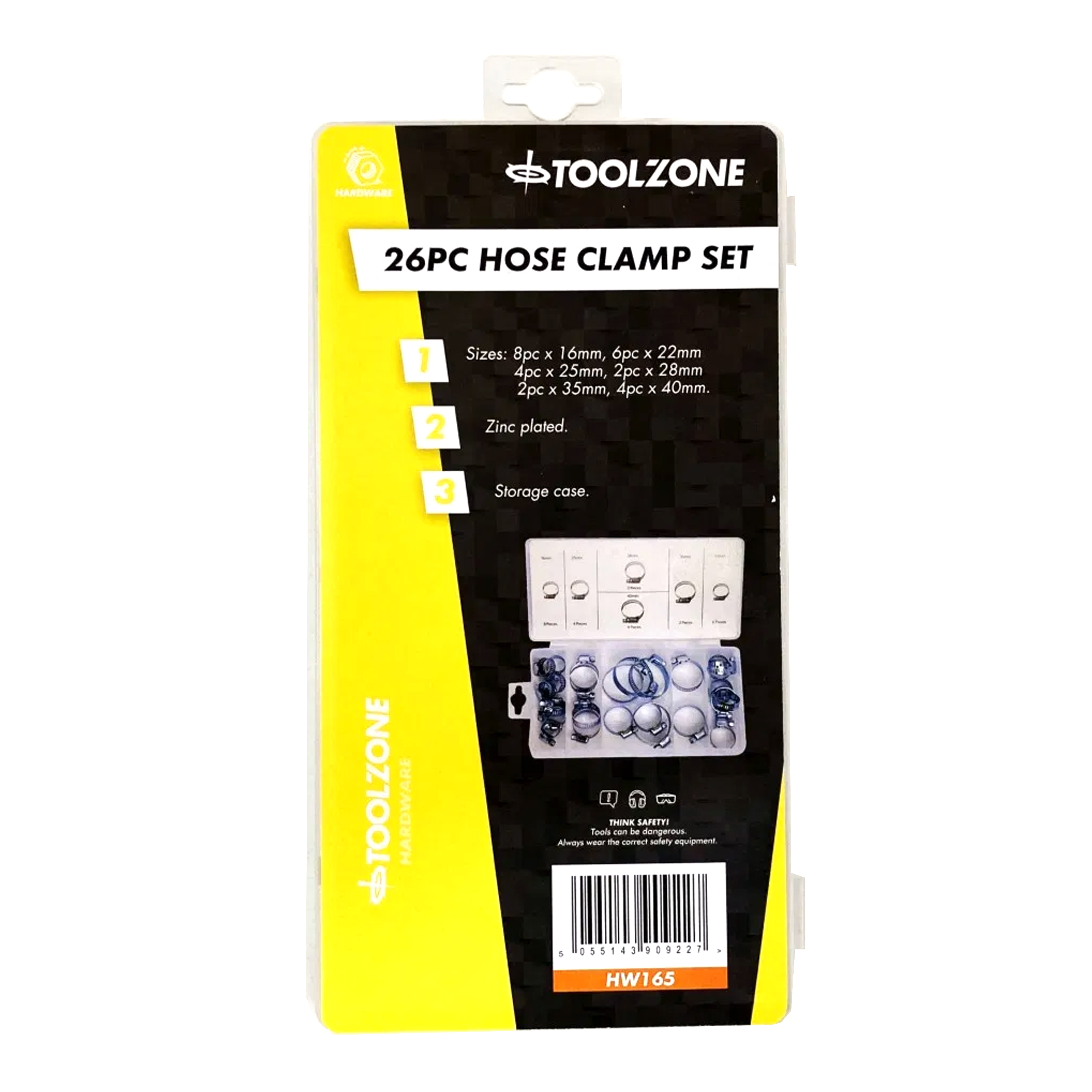 HOSE CLAMP ASSORTMENT 26pc IN STORAGE BOX - TOOLZONE KDPHW165 thumbnail 2