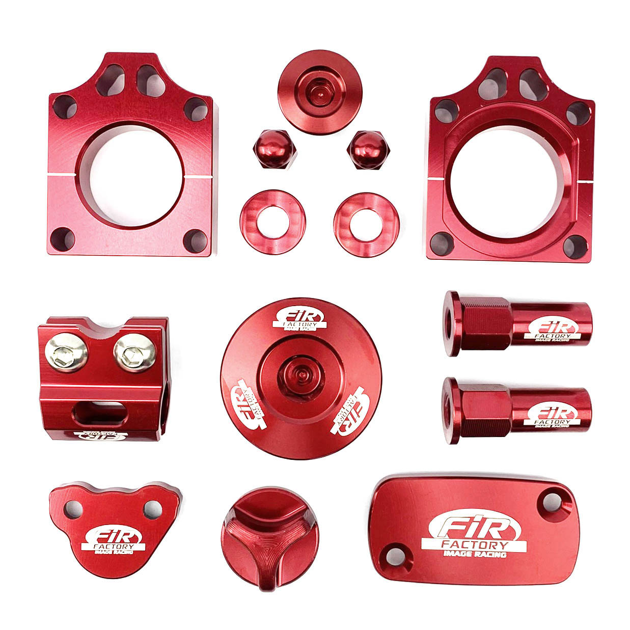 12PC BLING KIT CRF 250, FIR CPK-110, CNC ALLOY, AXLE BLOCK, CAPS, TYRE NUT