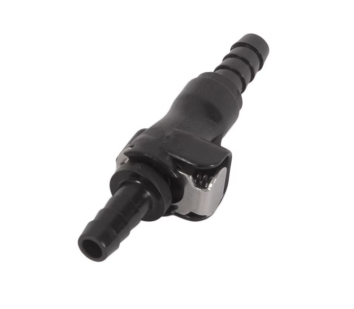 FUEL LINE QUICK DISCONNECT 1/4 6mm DUAL SHUT OFF BLACK image 1