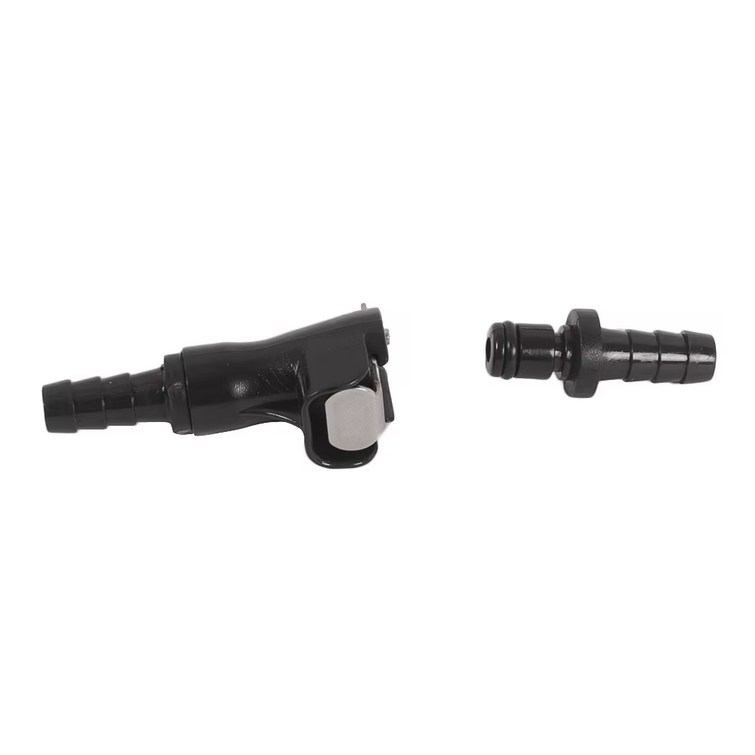 FUEL LINE QUICK DISCONNECT 1/4 6mm DUAL SHUT OFF BLACK thumbnail 2