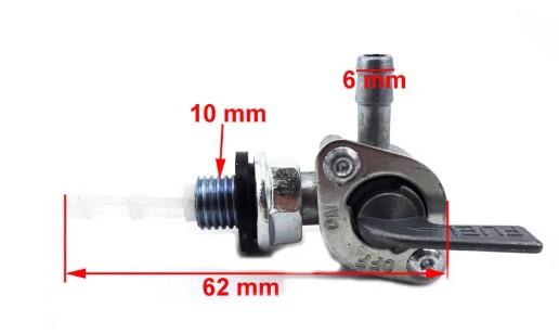 FUEL TAP PETCOCK M10 RH OUTLET UNIVERSAL SWITCH VALVE thumbnail 2