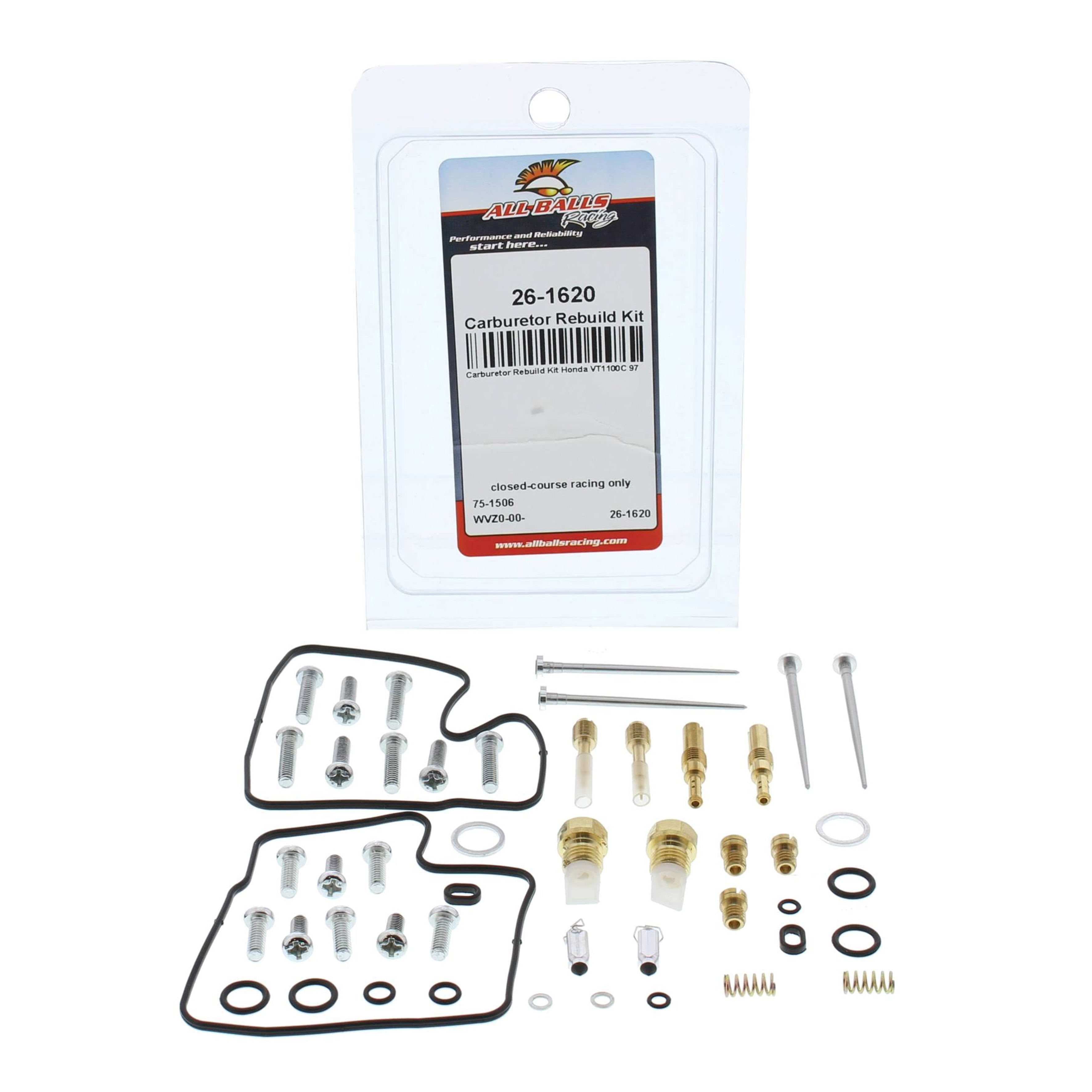 CARBURETOR REBUILD KIT 1997 HON VT1100C, ALLBALLS 26-1620 ROAD image 1