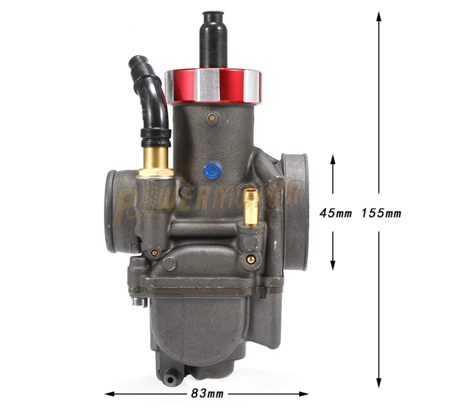 CARBURETOR ASSEMBLY PE30 30mm BORE HONDA CR80 CR85 KAWASAKI KX80 KX85 KX100 thumbnail 2