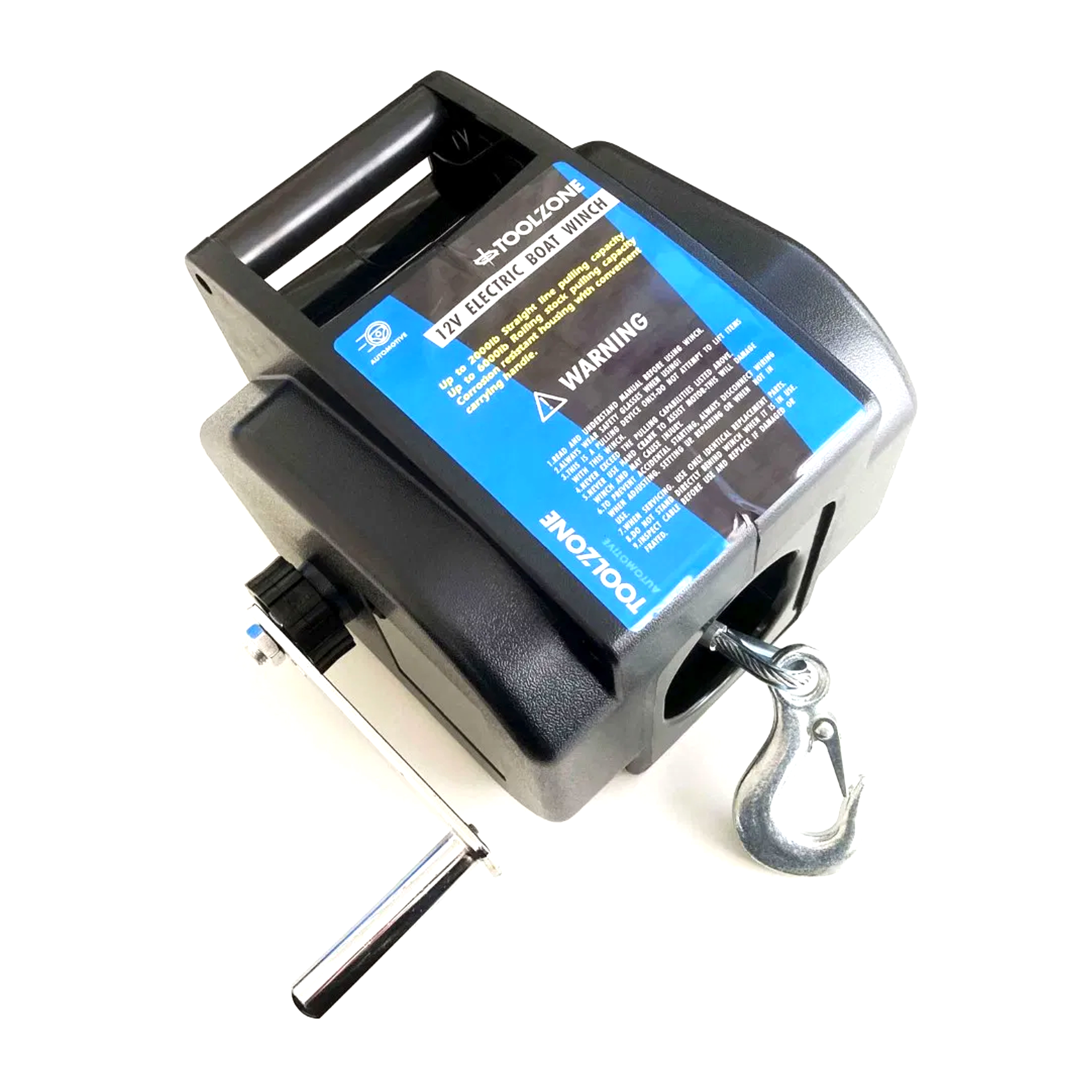 ELECTRIC BOAT WINCH 12v 6000lb ROLLING 2000lb STRAIGHT PULL - TOOLZONE KDPTD024 thumbnail 3
