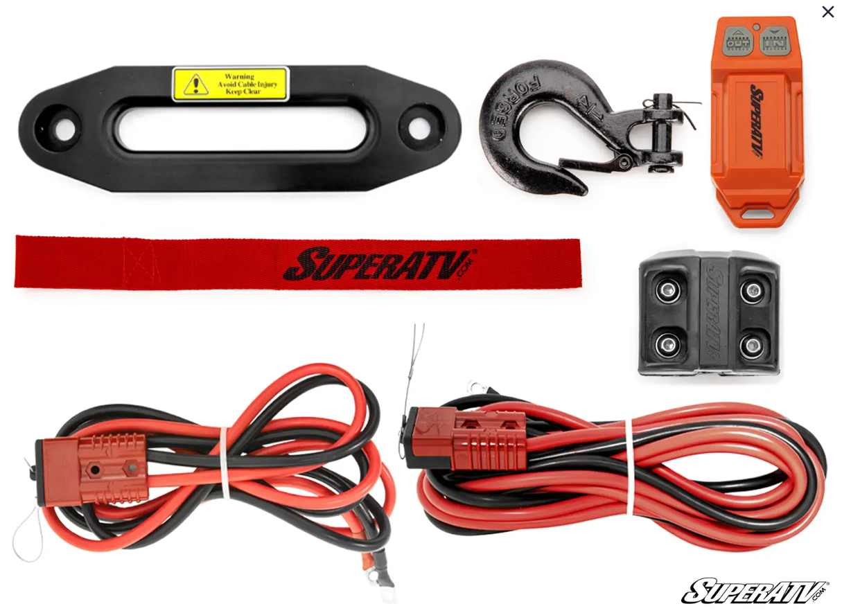12V WINCH 5.5 TON 5,500KG, ATV/UTV, SYNTHETIC ROPE, 4 BOLT, SUPERATV WN-12000 thumbnail 2