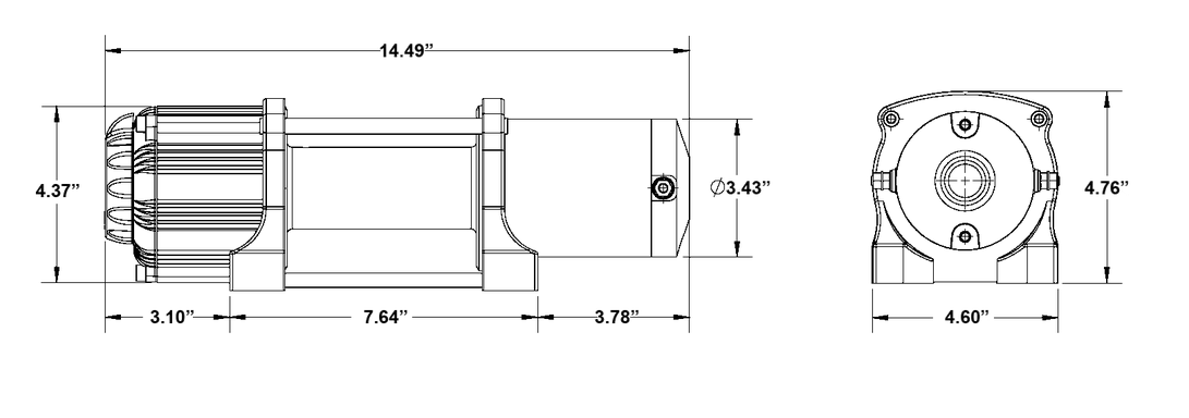 12V WINCH 2 TON 2,000KG, ATV/UTV, SYNTHETIC ROPE, 4 BOLT, SUPERATV WN-4500 thumbnail 4