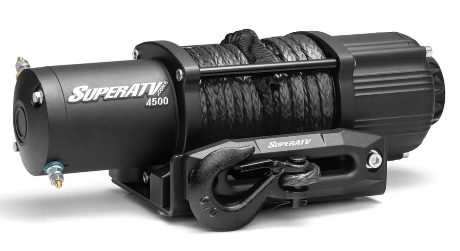 12V WINCH 2 TON 2,000KG, ATV/UTV, SYNTHETIC ROPE, 4 BOLT, SUPERATV WN-4500 image 1