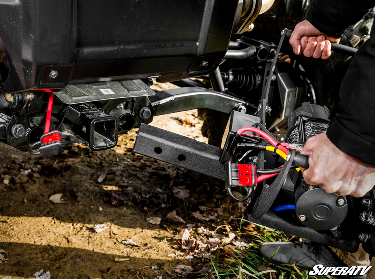 RECEIVER HITCH WINCH QUICK CONNECT KIT 12V WINCH 2 TON 2,000KG, ATV/UTV, SYNTHETIC ROPE, 4 BOLT, SUPERATV WN-4500 thumbnail 2