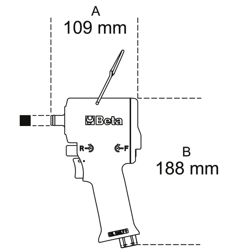 Compact Reversible Impact Wrench 1/2 - Beta Tools 1927XM thumbnail 2