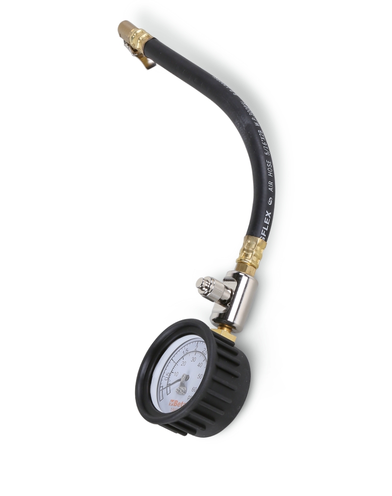 Tyre Pressure Tester 0-4 Bars with Shockproof Rubber Gauge and 290mm Hose - Beta Tools 1949M thumbnail 5