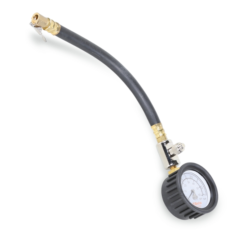 Tyre Pressure Tester 0-4 Bars with Shockproof Rubber Gauge and 290mm Hose - Beta Tools 1949M thumbnail 4