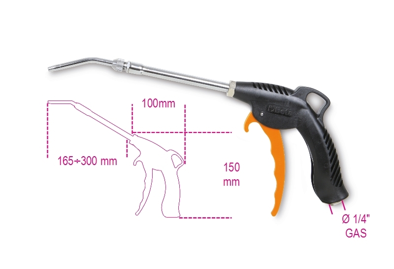 Telescopic Progressive Blow Gun with Swivel Tube 165mm-300mm - Beta Tools 1949T thumbnail 4
