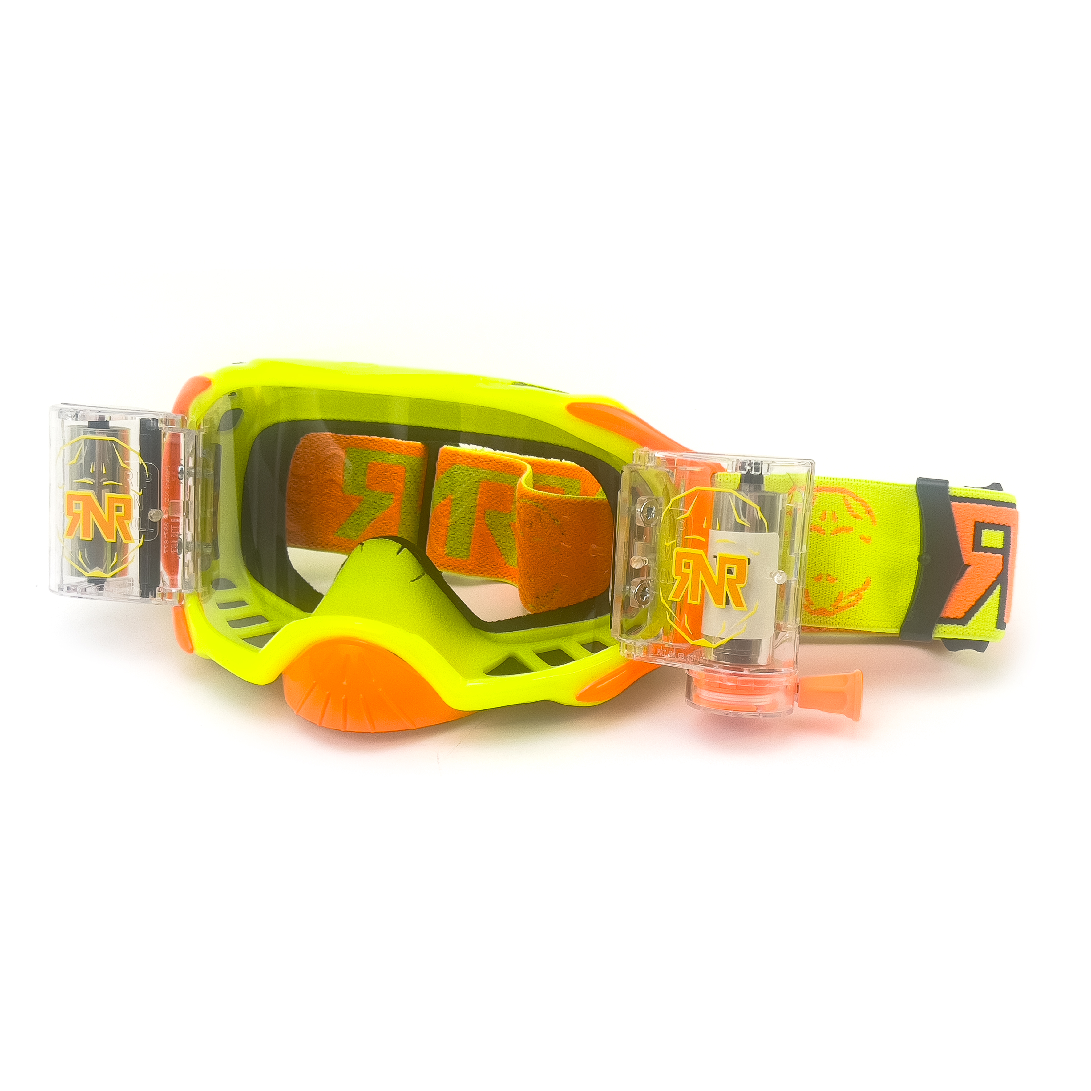 RNR PLATINUM WVS 48mm, YELLOW FLO GOGGLE, ROLL OFF, GAA68, WIDE VISION SYSTEM image 1