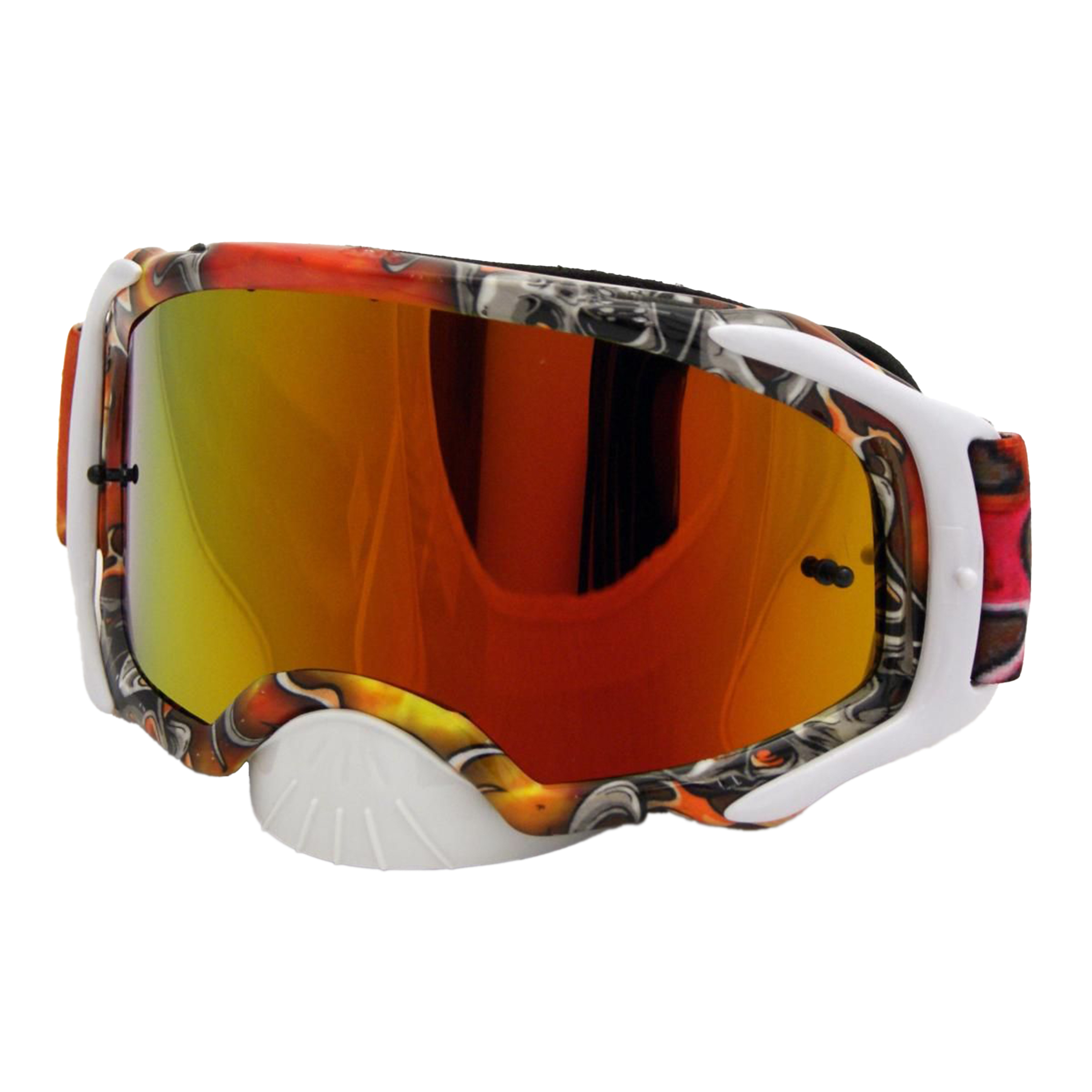 RNR PLATINUM TEAR OFF MIRRORED, RED TATTOO GOGGLE, GAM05, TEAR OFF