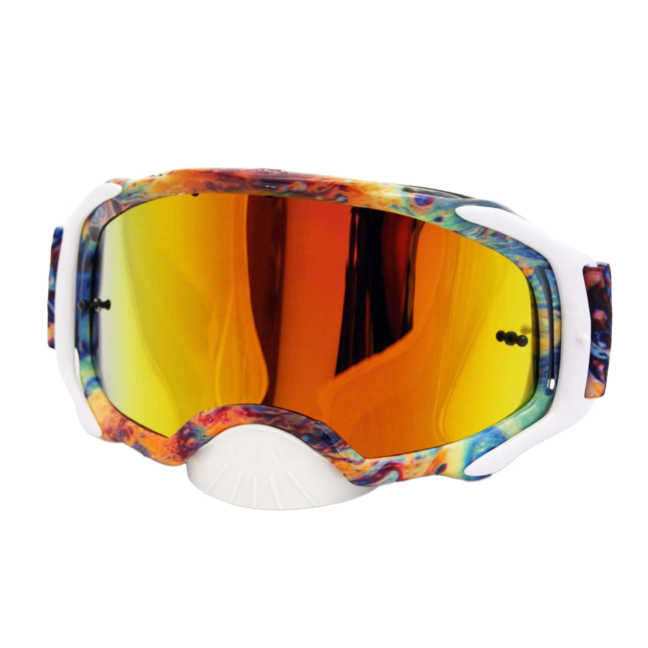 RNR PLATINUM TEAR OFF MIRRORED, OIL SLICK GOGGLE, GAM11, TEAR OFF image 1
