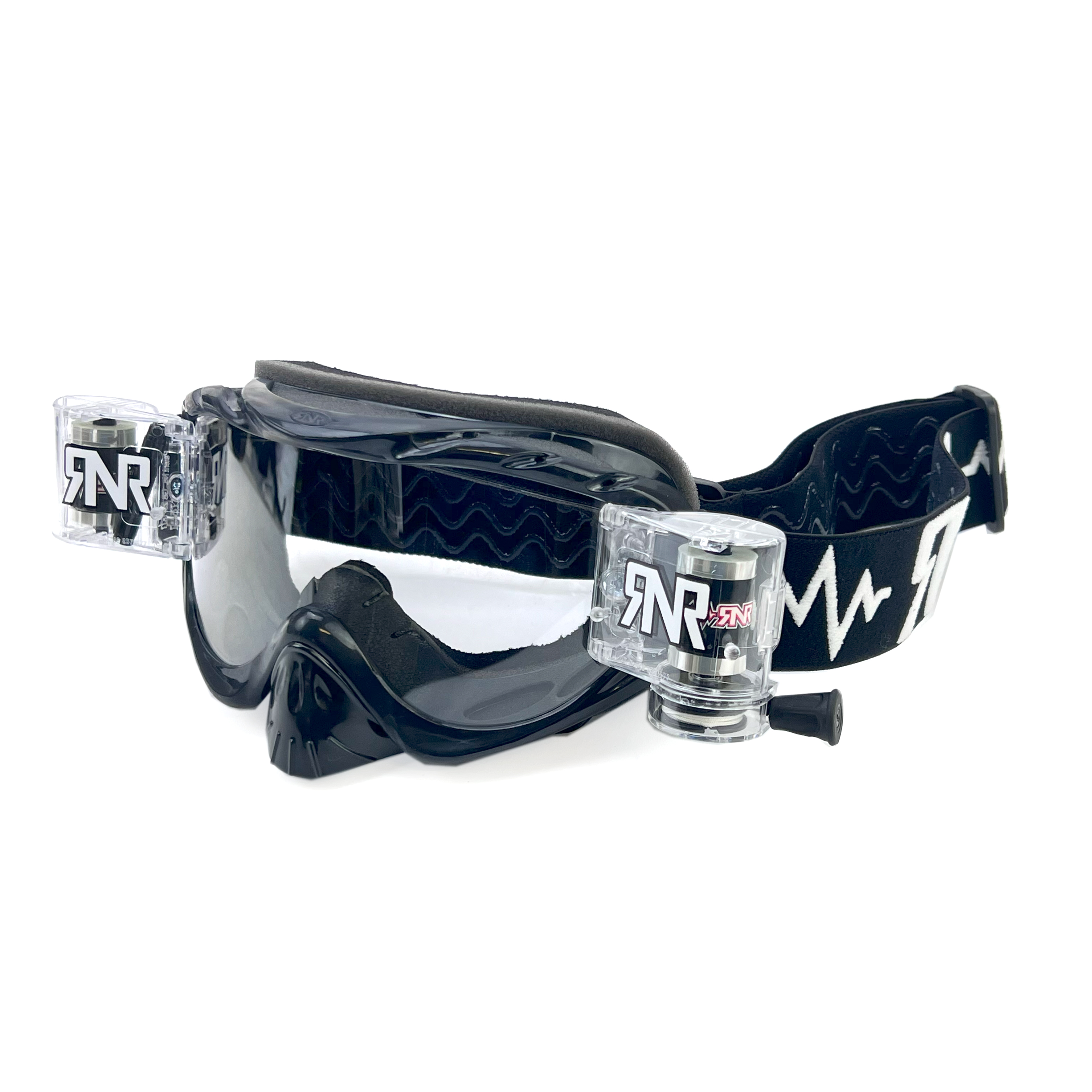 RNR HYBRID BLACK FULLY LOADED ROLL OFF, BLACK GOGGLE, GH23, ROLL & TEAR OFF image 1