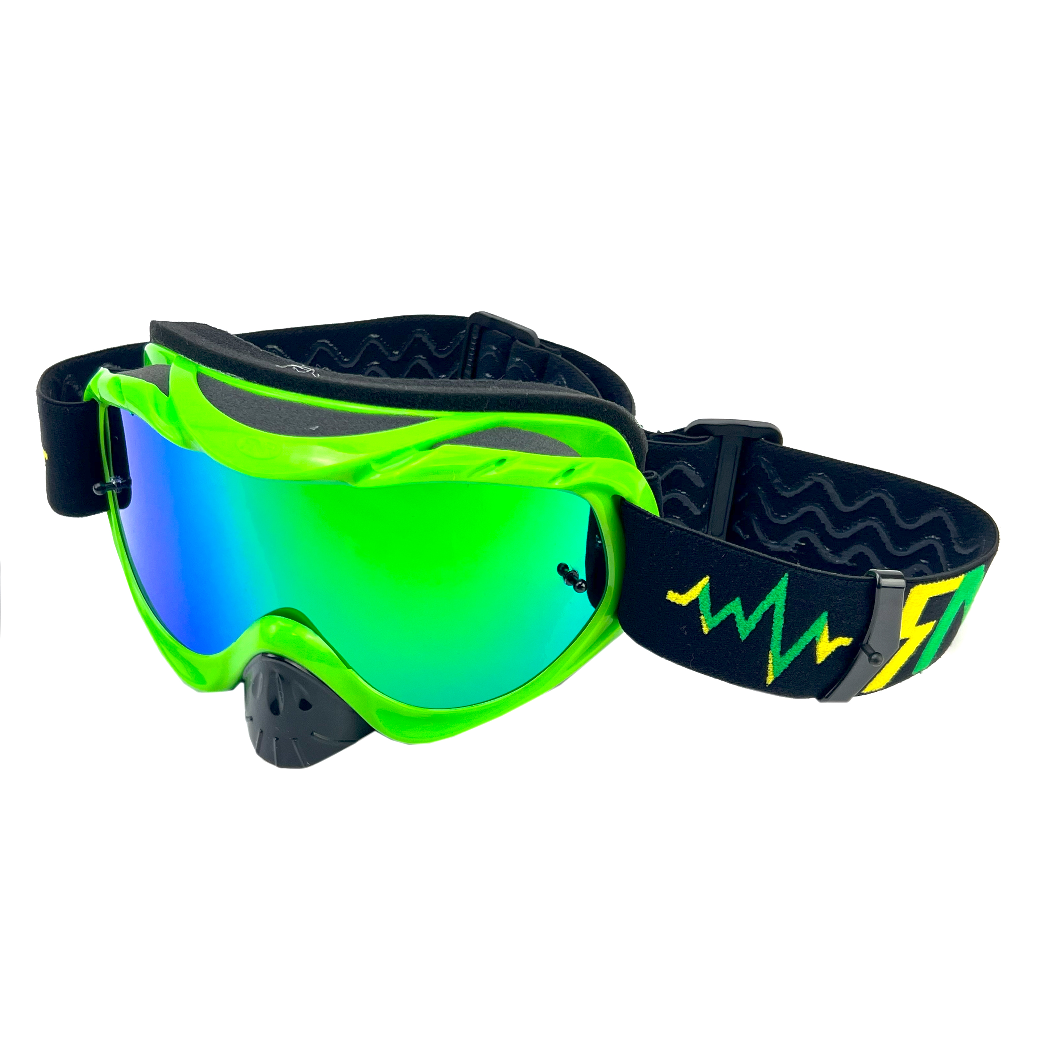 RNR HYBRID LIME GREEN MIRRORED LENS, LIME GREEN GOGGLE, GH471M, MIRRORED LENS image 1