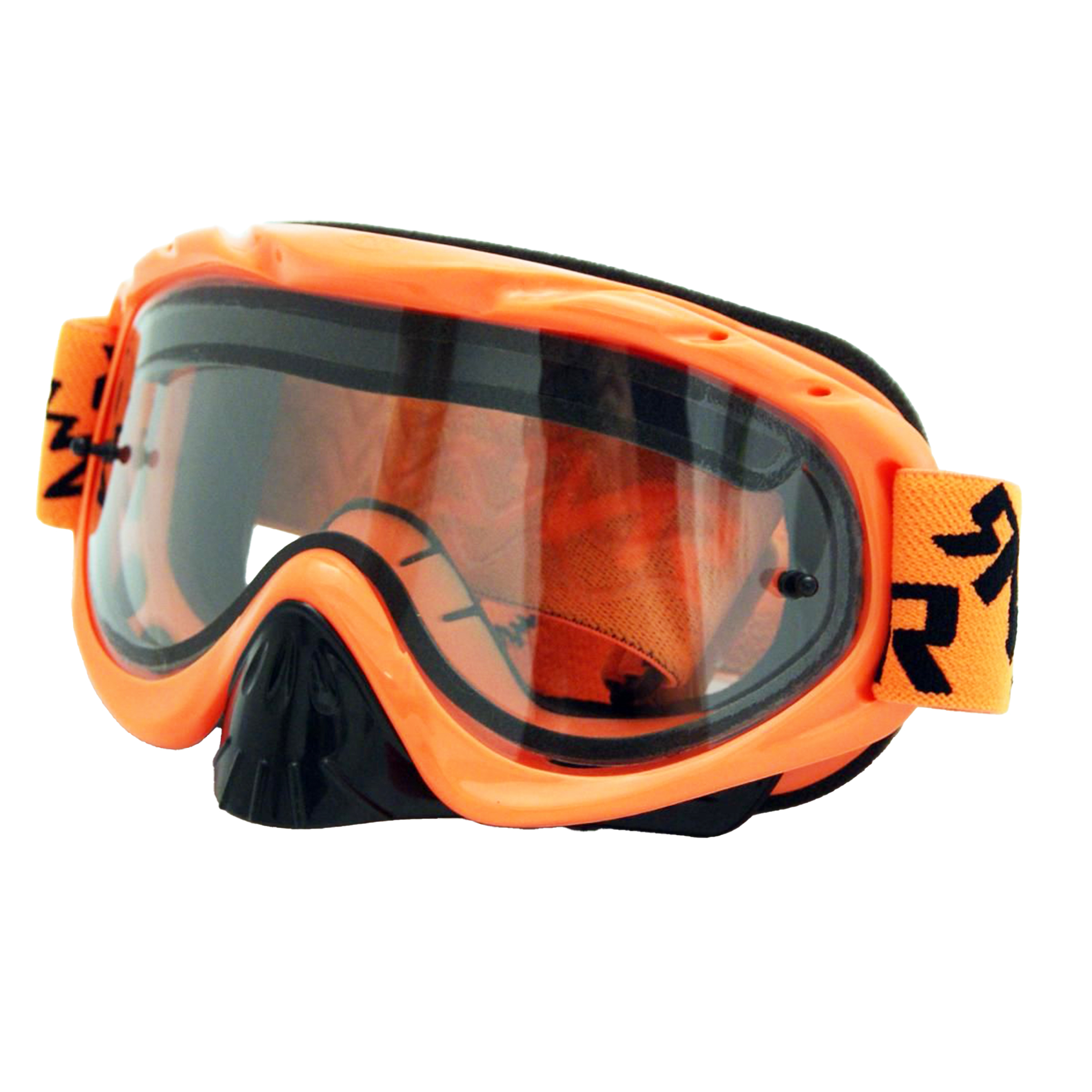 RNR HYBRID NEON ORANGE TEAR OFF, NEON ORANGE GOGGLE, VENTED LENS, GH66DV, TEAR OFF