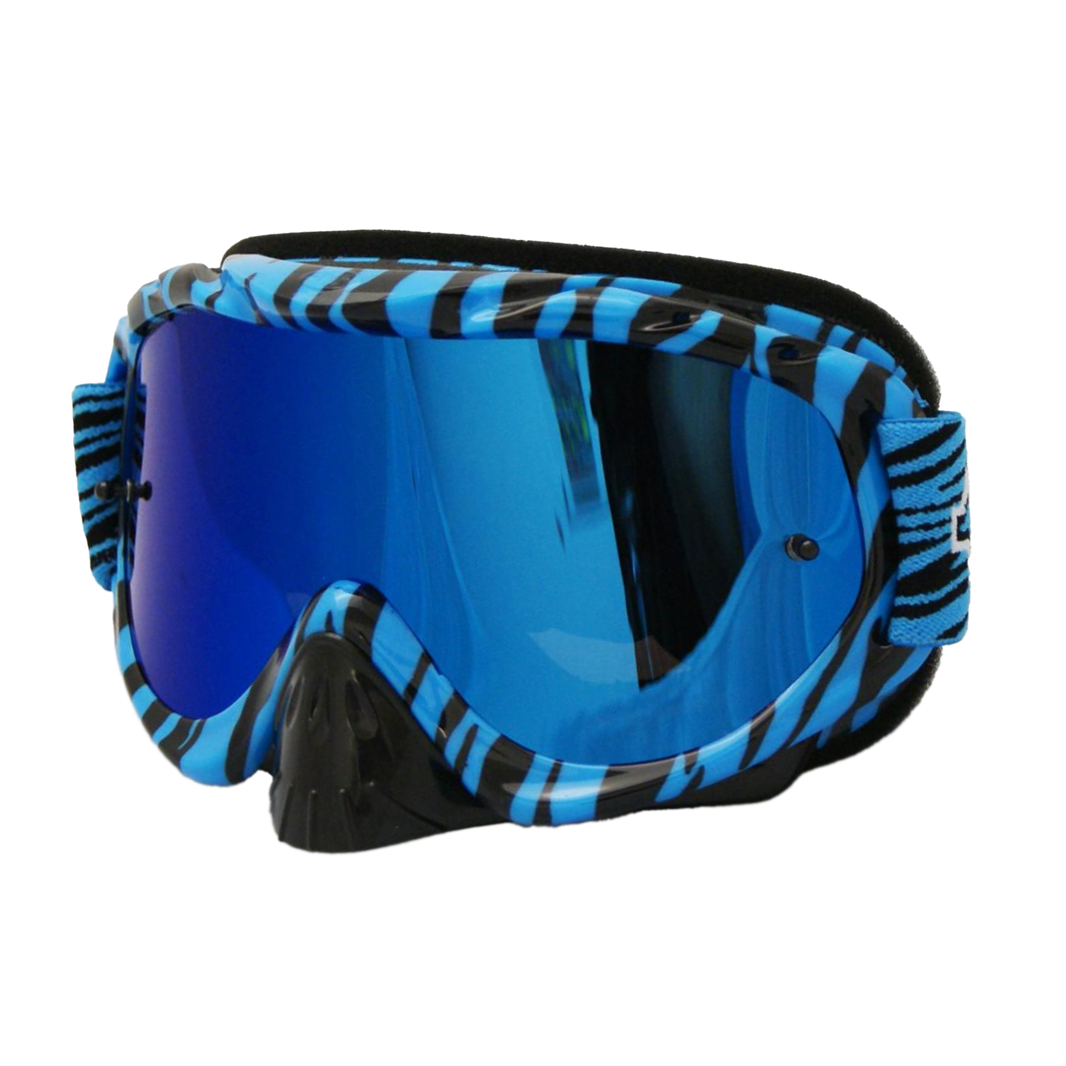 RNR HYBRID WILD BL/BK MIRRORED LENS, WILD BLUE & BLACK GOGGLE, GH364M, MIRRORED LENS