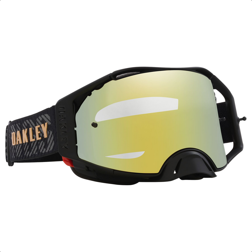 OAKLEY AIRBRAKE MX HERLINGS SIGNATURE BLACK/GOLD, 24K IRIDIUM LENS image 1