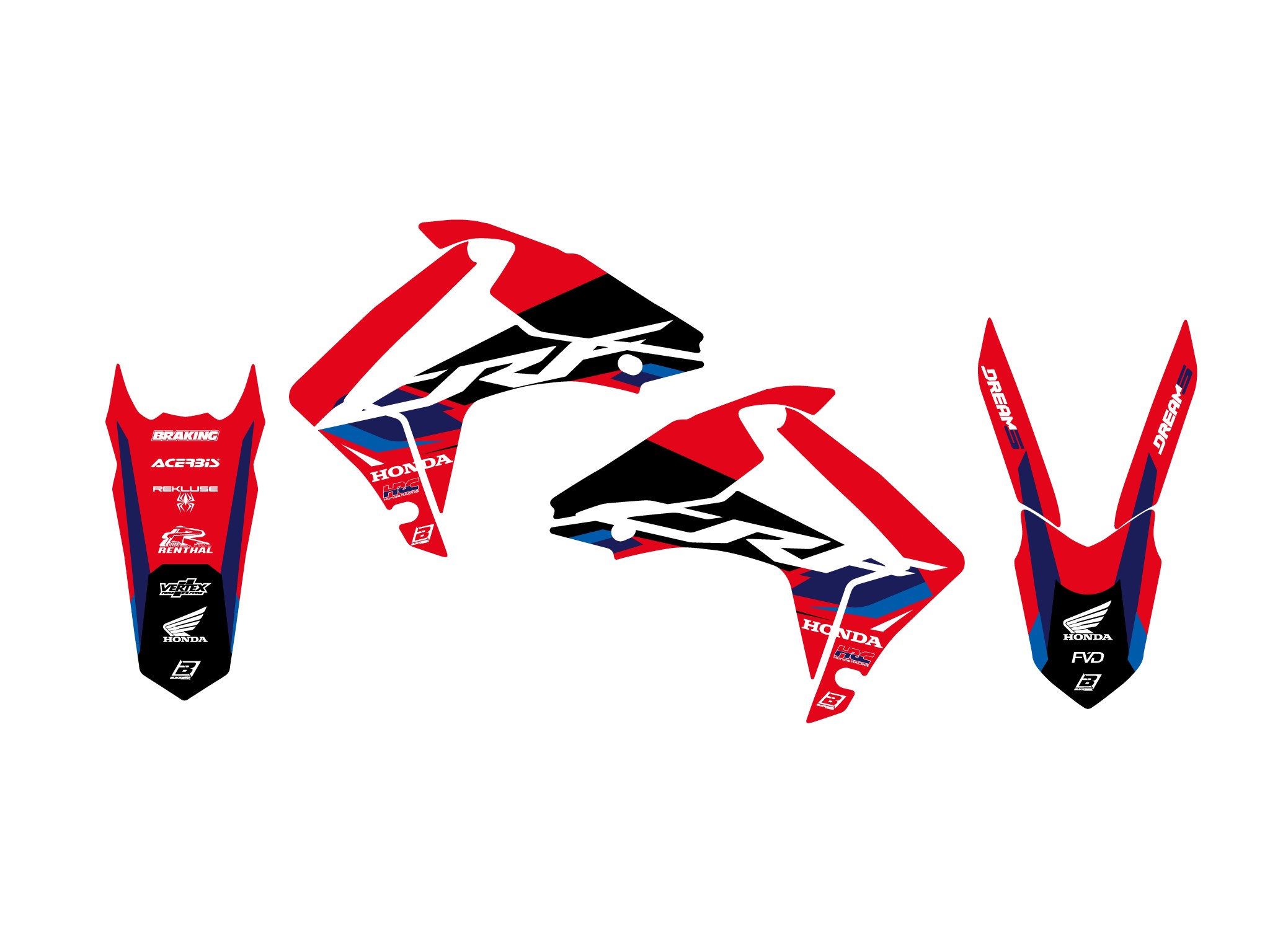 14-17 CRF250 13-16 CRF450 DREAM 5 DECAL SET, BLACKBIRD 2145AB thumbnail 2