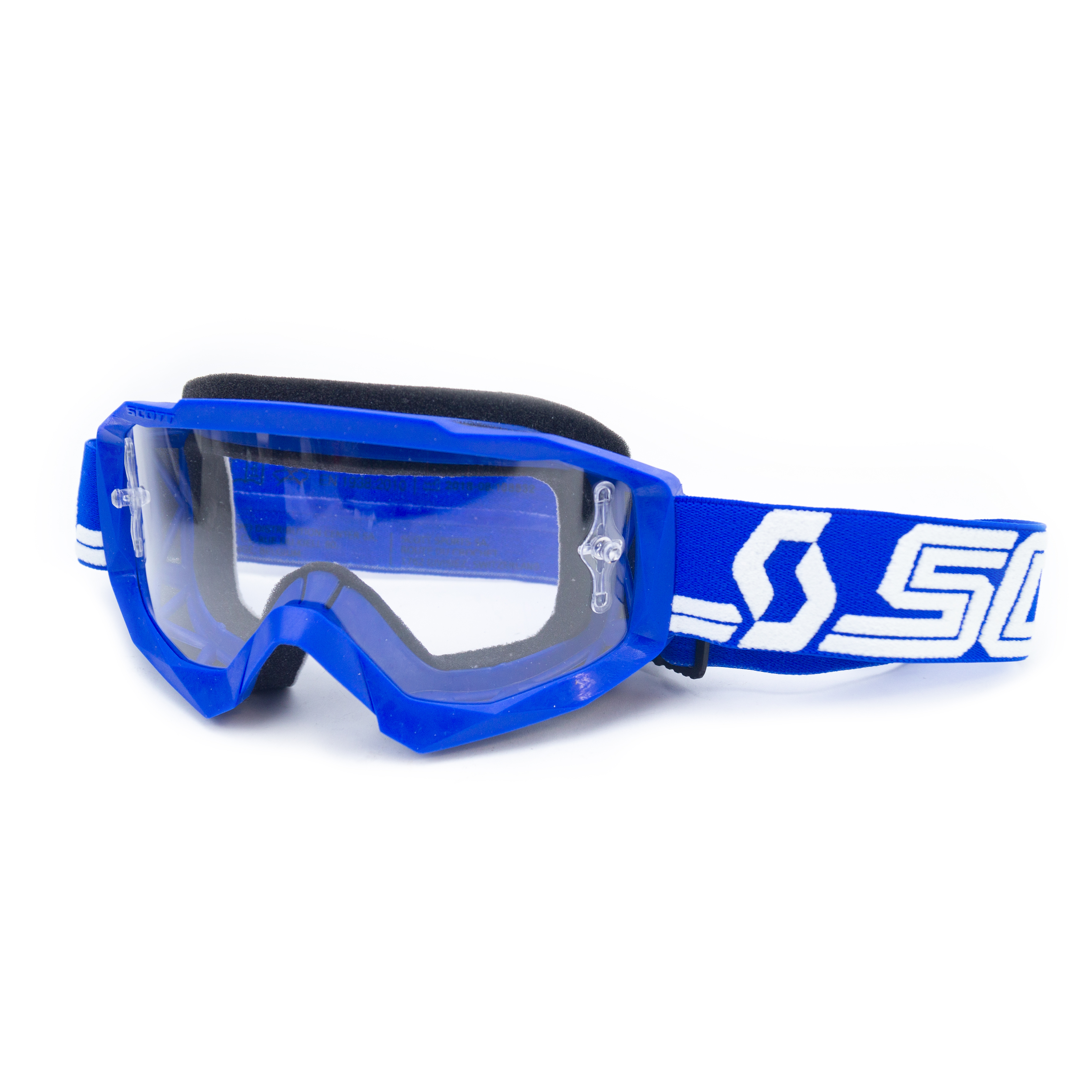 SCOTT HUSTLE GOGGLES CLEAR LENS, BLUE/WHITE, SC084103 image 1