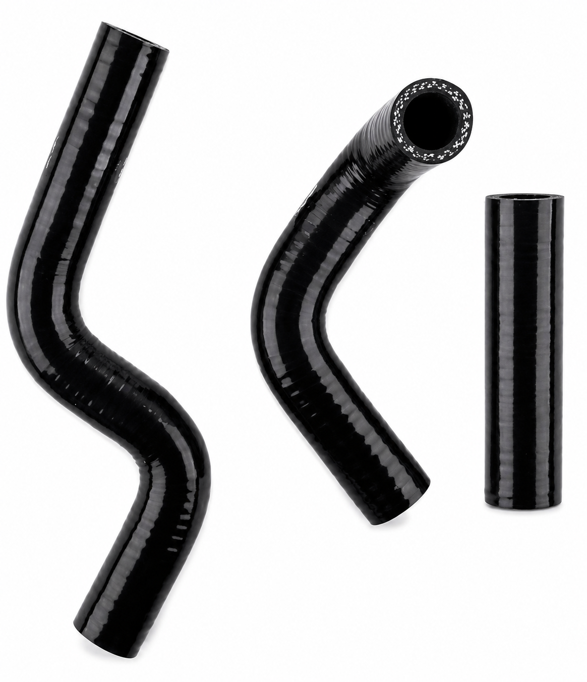 RADIATOR HOSE KIT 3pcs BLACK 98-13 KAWASAKI KX85 100 SILICONE 39062-1425 39062-1712 39062-1711 image 1