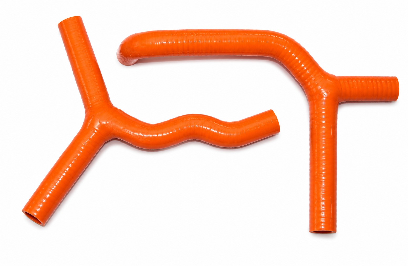 RADIATOR HOSE Y KIT ORANGE 03-17 KTM HUSQVARNA SX TC 85 105 2PCS ORANGE SILICONE 47035024000 image 1